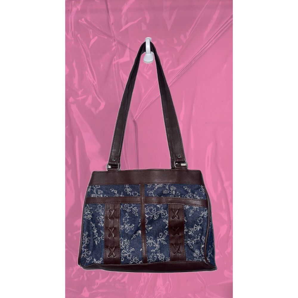 Vintage Gold Coast Y2K Floral Denim Shoulder Bag